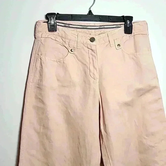 ARMANI Wide-Leg Denim Collection Blush Pink Trousers Size 6 - Picture 2 of 6